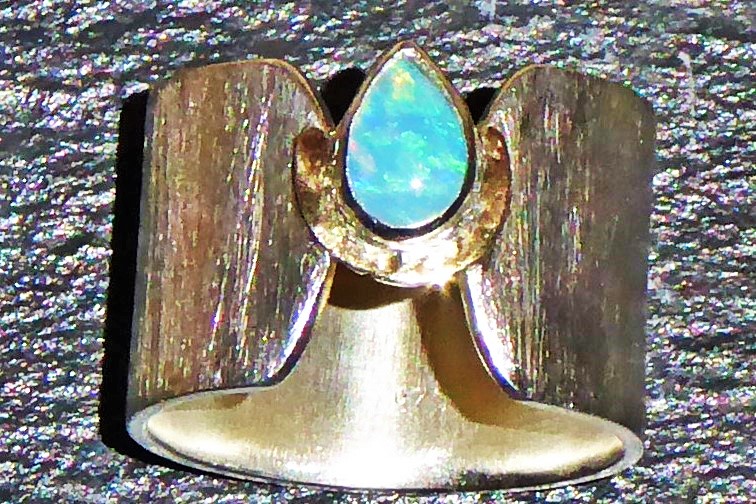Crystal-Opal Silber-/Goldring