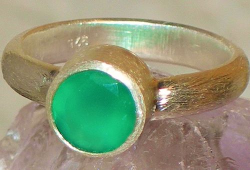 Grüner Chalcedon Silberring
